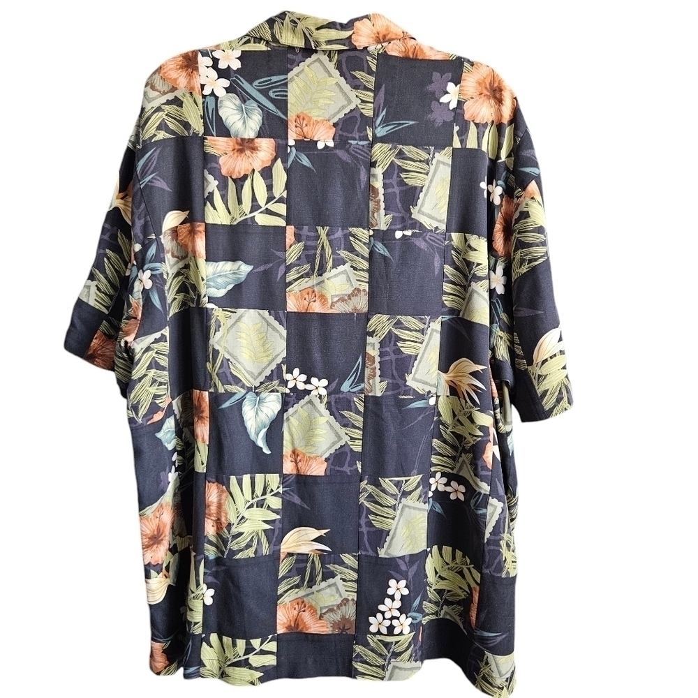 Orvis‎ Floral Hawaiian Shirt Mens Short Sleeve 100% Silk Button Up XL - Picture 4 of 8